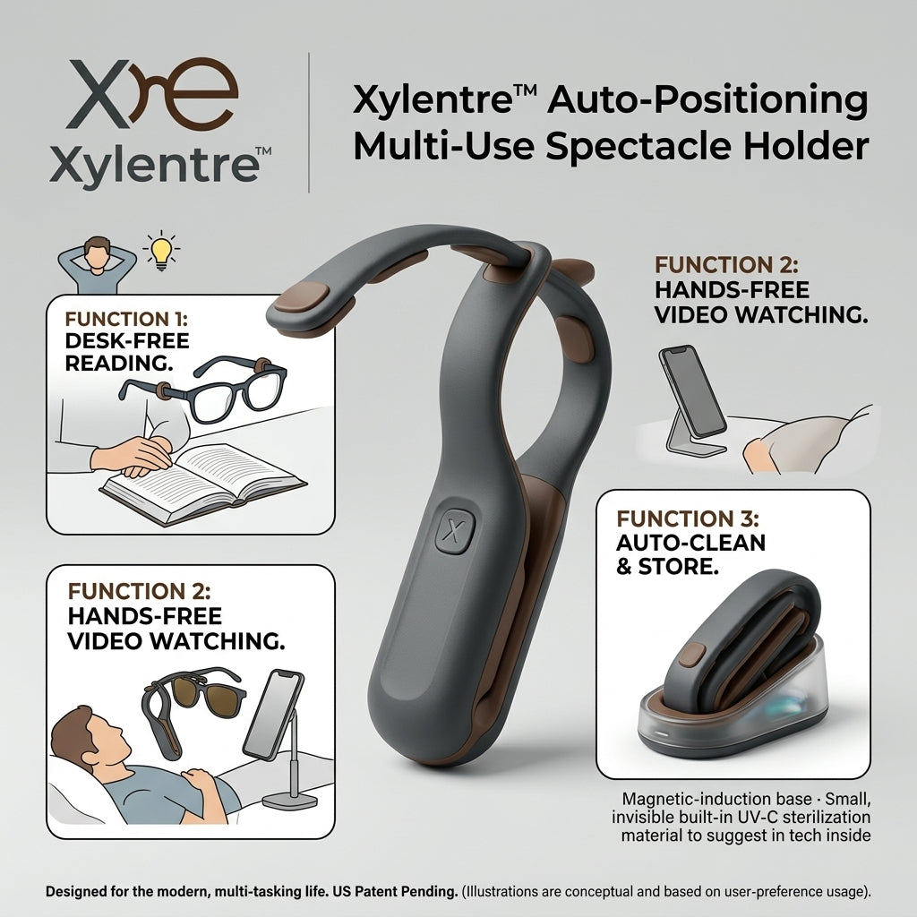 Xylentre™ Auto-Positioning Multi-Use Spectacle Holder